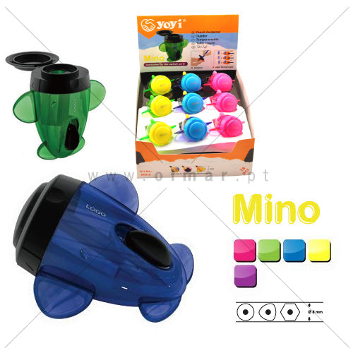 Apara-lápis fantasia Mino em forma de avião cores sortidas