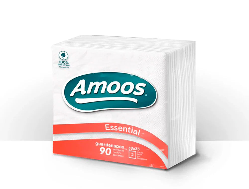 Guardanapos celulose Amoos 33x33cm 2 folhas pack de 90 unidades