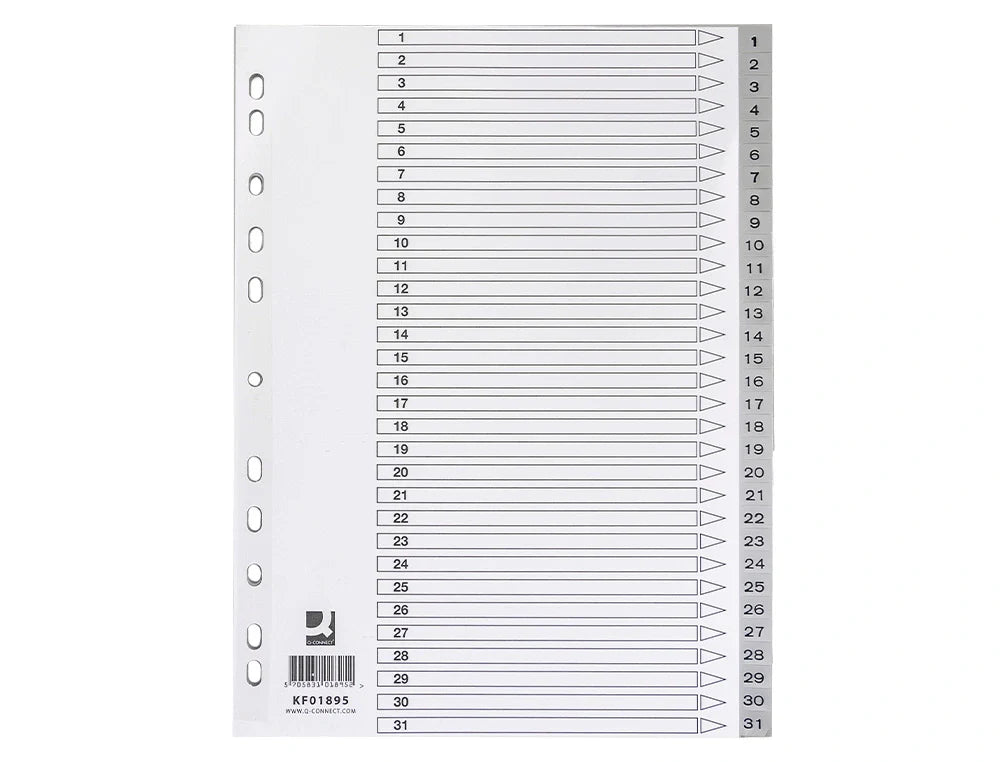 Separador de plástico A4 de 1-31