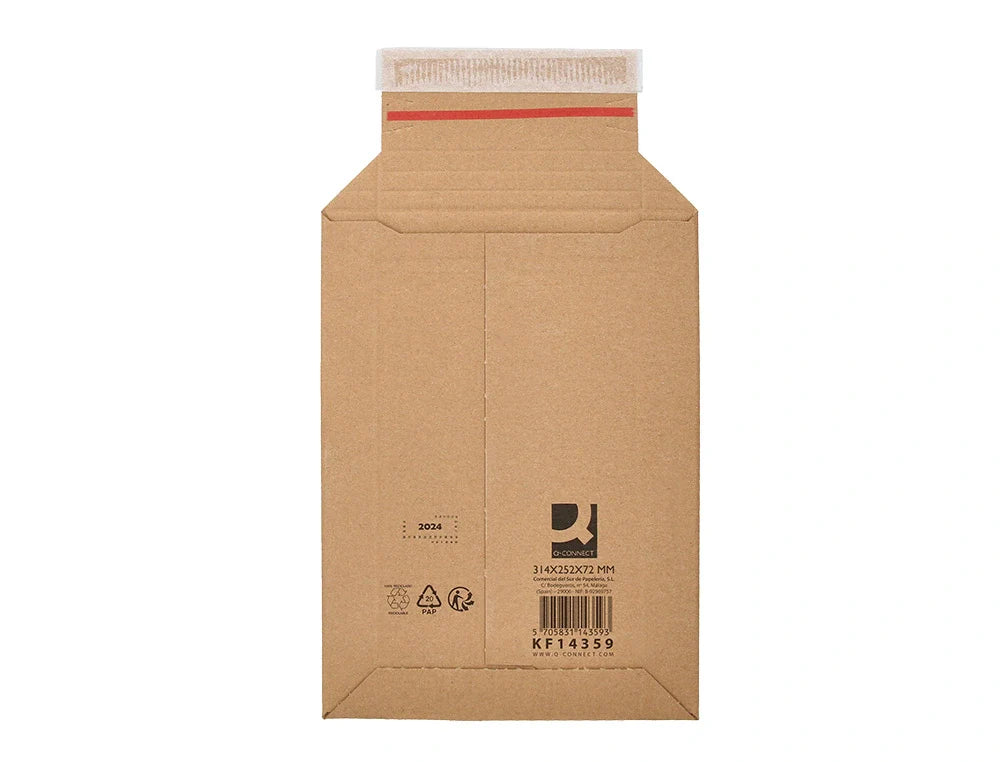 Envelope para envios Connect cartão 100% reciclado fecho adesivo kraft, pack de 20 unidades