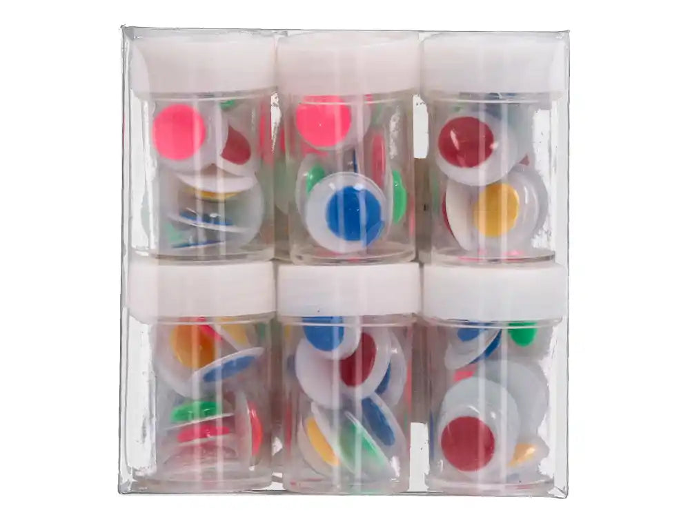 Olhos adesivos 18mm cores sortidas 108un
