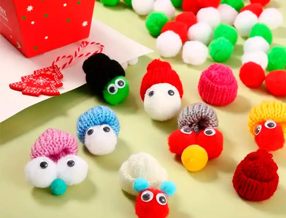 Pompons coloridos 1cm pack 120 unidades