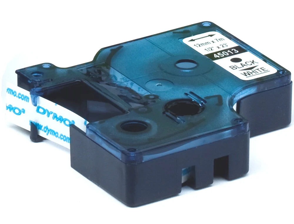 Rolo de gravar Dymo D1 poliester 12mmx7mt preto/branco 45013 S0720530