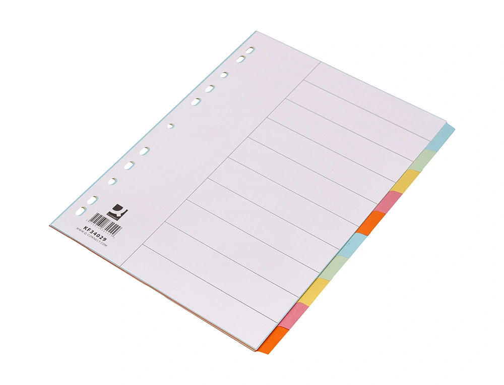 Separador de cartolina A4 com 10