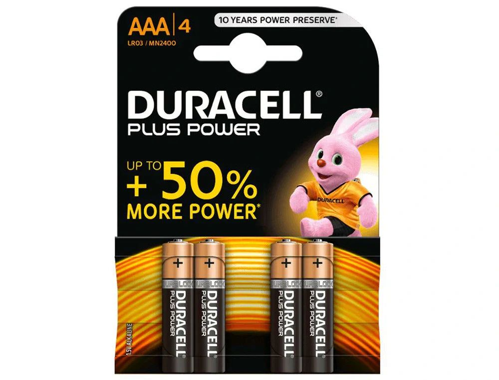 Pilha alcalina Duracell AAA 1,5V em blister de 4 unidades