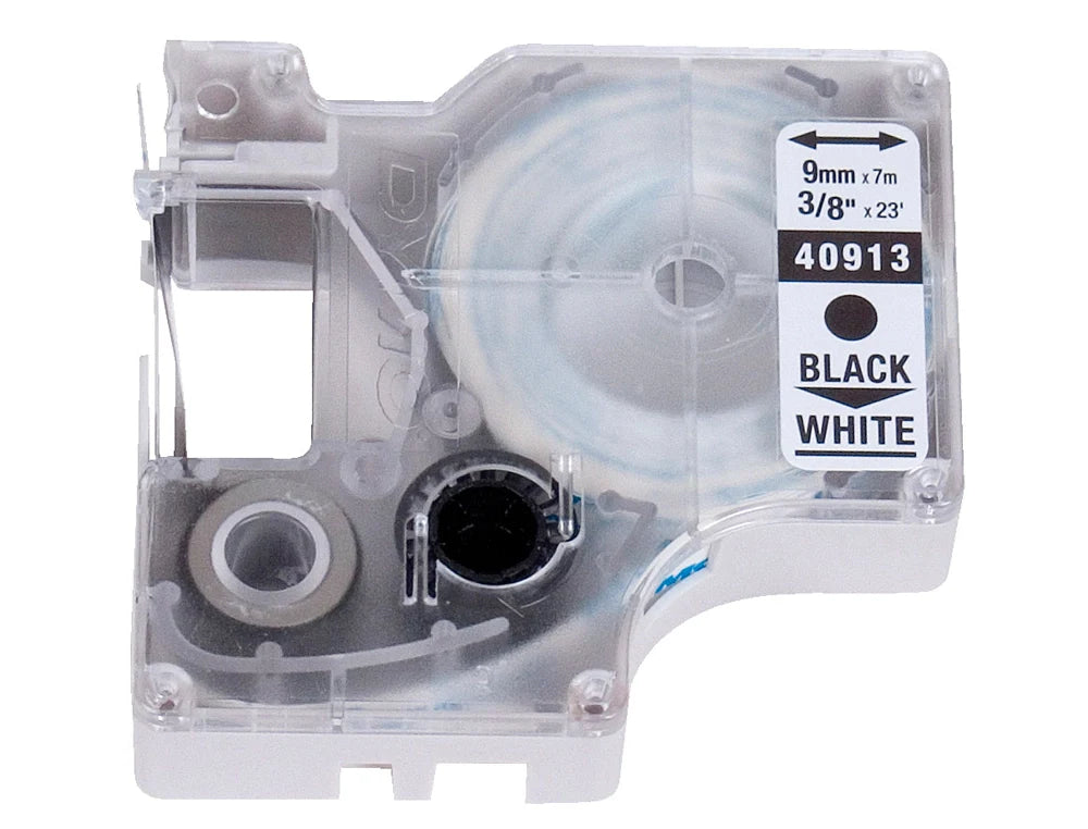 Rolo de gravar Dymo D1 poliester 9mmx7mt preto/branco 40913 S0720680