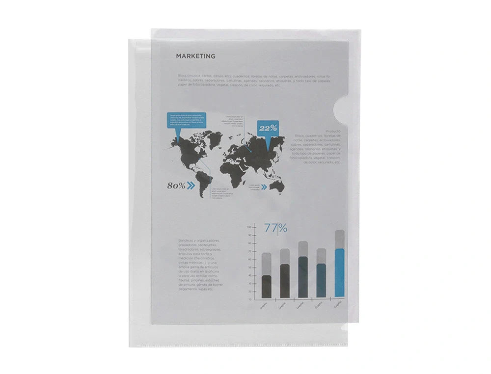 Bolsa plástica A4 em L 180 microns