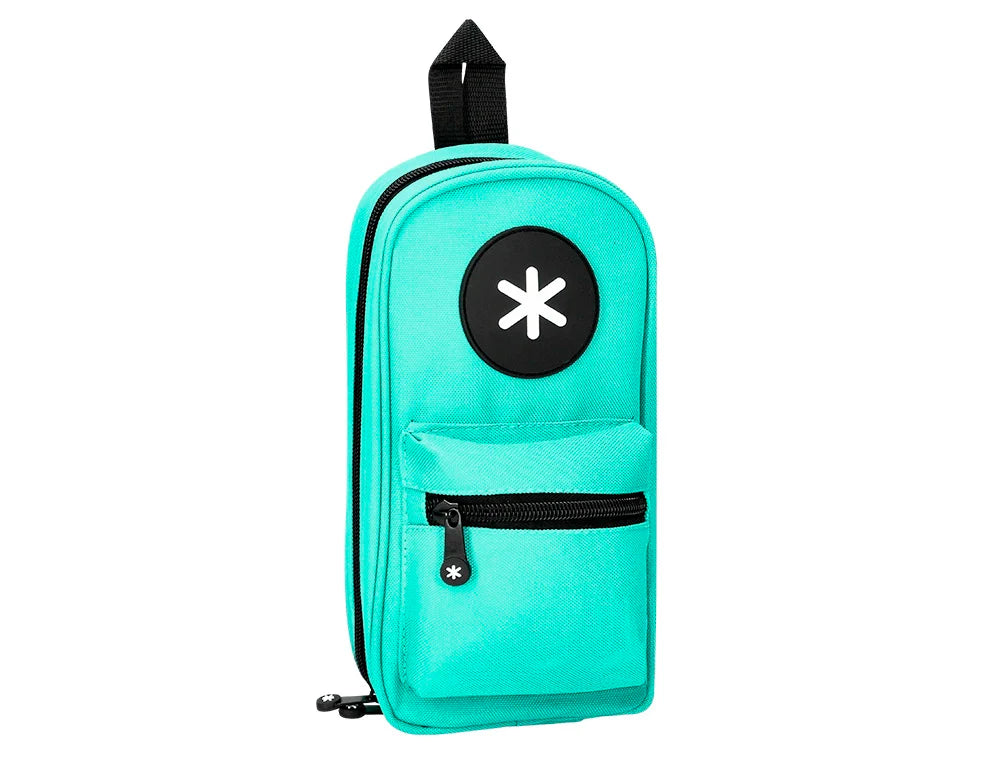 Estojo escolar Antartik tipo mochila com bolso e 4 departamentos 23x12x5cm