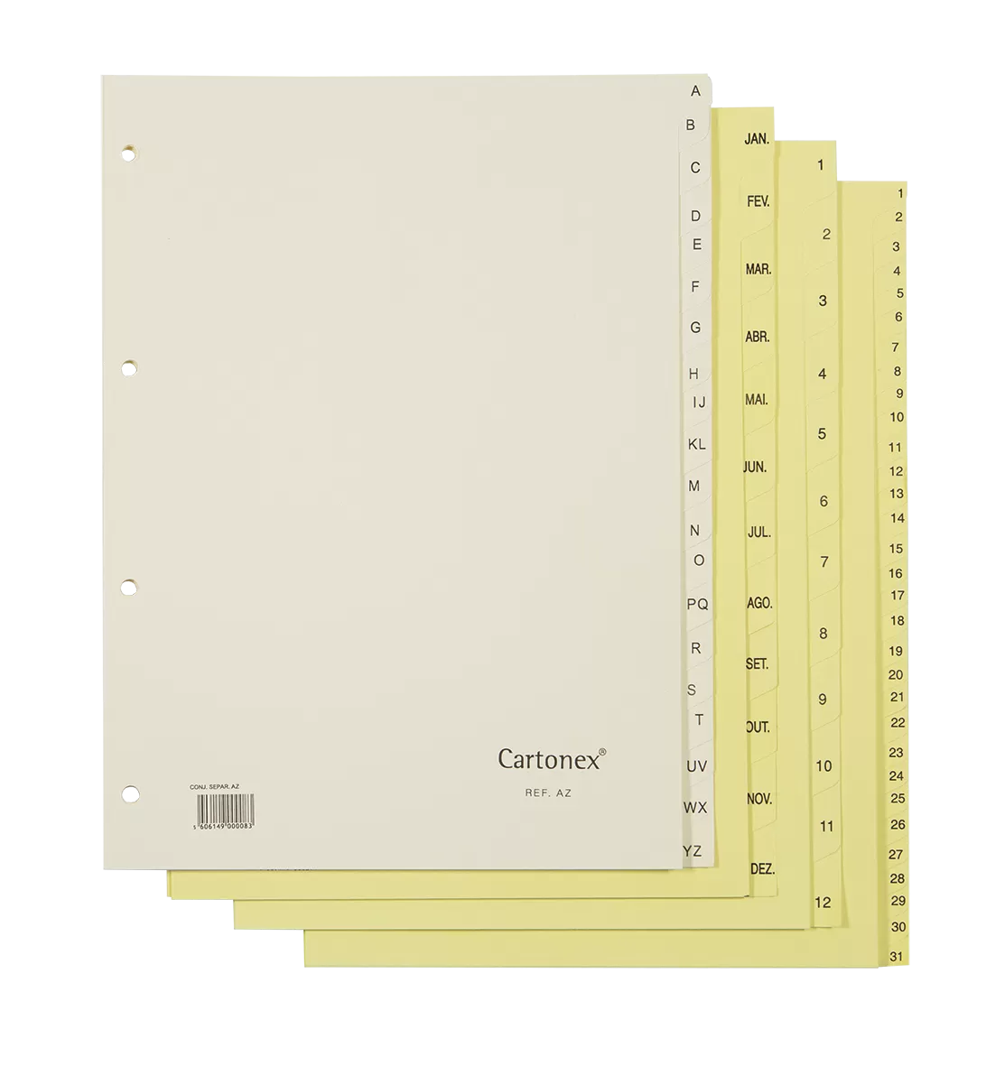 Separador de cartolina A4 de Jan-Dez