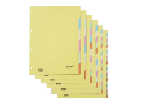Separador de cartolina A4 com 24