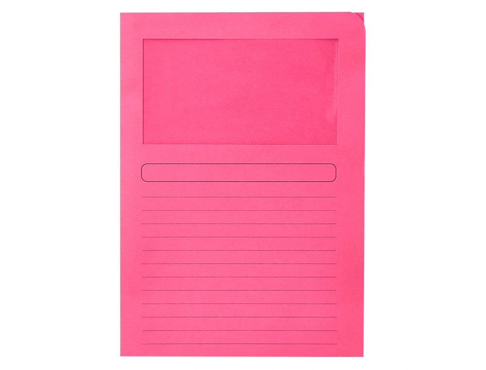 Pasta classificadora de cartolina A4 120gr com visor pack de 50 unidades