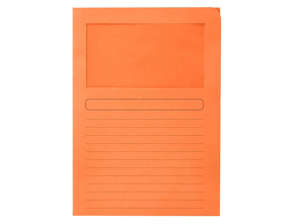 Pasta classificadora de cartolina A4 120gr com visor pack de 50 unidades