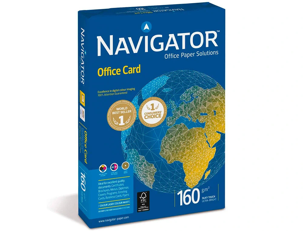 Papel fotocópia Navigator A4 160gr branco, maço 250 fls