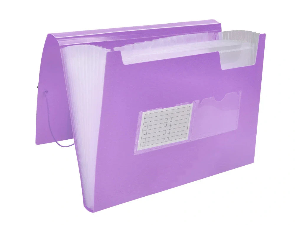 Pasta classificadora com fole elásticos e 13 divisórias A4