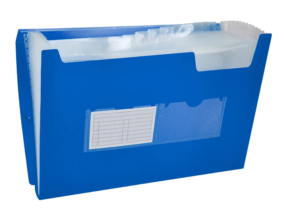 Pasta classificadora com fole elásticos e 13 divisórias A4