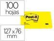 Bloco aderente Post-it 127x76 amarelo 100f com 12 blocos