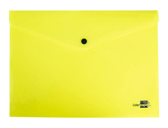 Bolsa plástica A4 com mola amarelo fluorescente opaco