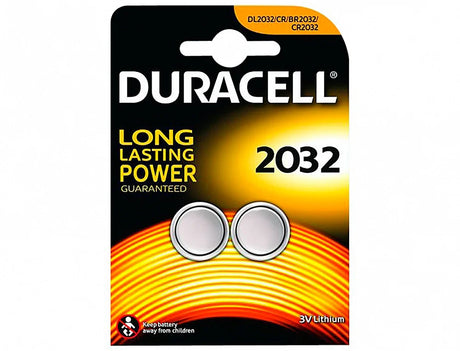 Pilha alcalina Duracell tipo botão CR2032 3V em blister de 2 unidades