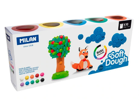 Plasticina Milan Soft Dough 10 portes de 85gr cores sortidas