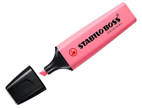 Marcador fluorescente Stabilo boss 70 fucsia gelado pastel