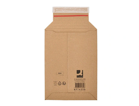 Envelope para envios Connect cartão 100% reciclado fecho adesivo kraft, pack de 20 unidades