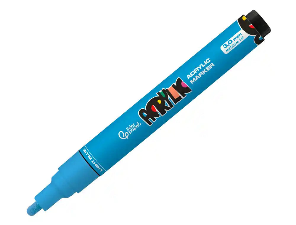 Marcador Liderpapel acrylic com base de água ponta 3mm caixa de 6 unidades