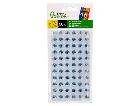 Olhos adesivos 10mm azul 66 un