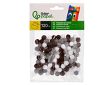 Pompons coloridos 1cm pack 120 unidades