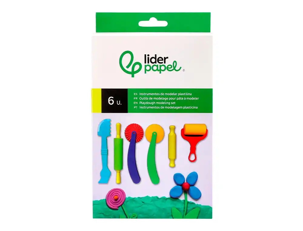 Conjunto de instrumentos para modelar plasticina 6 peças
