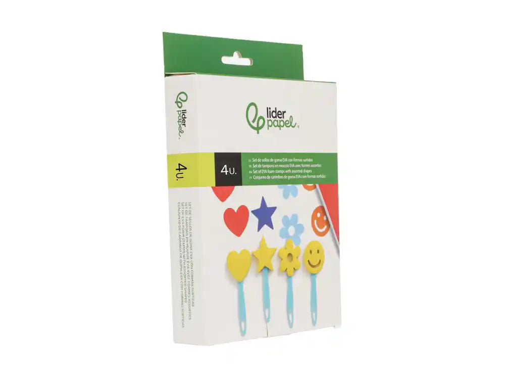 Esponja manualidades Liderpapel espátula com formas goma eva bolsa com 4 unidades
