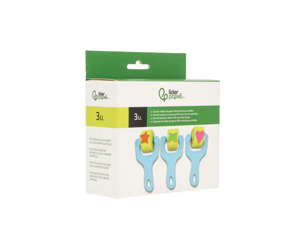 Esponja manualidades Liderpapel rolo com formas goma eva com 3 unidades.