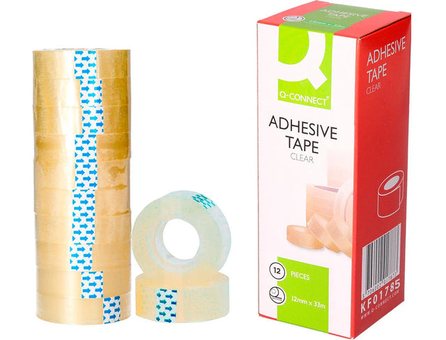 Rolo gomado/fita adesiva Connect 12mm x 33mt transparente