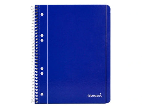 Caderno com espiral e furos Liderpapel A4 liso 80f capa azul