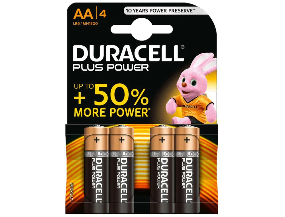 Pilha alcalina Duracell AA 1,5V em blister de 4 unidades