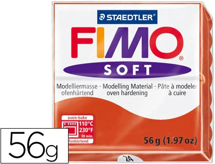 Massa de modelar Fimo soft 56gr vermelho indian