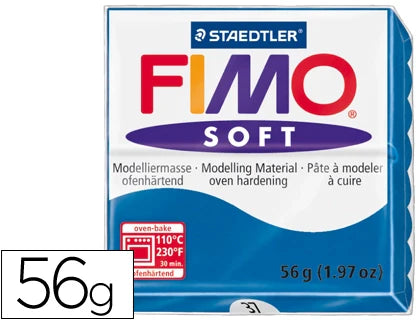 Massa de modelar Fimo soft 56gr azul 