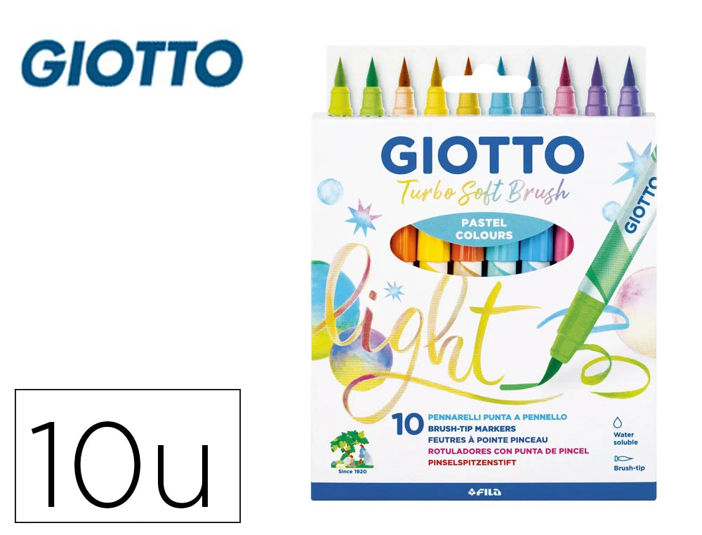 Marcador brush pen Giotto 10 cores