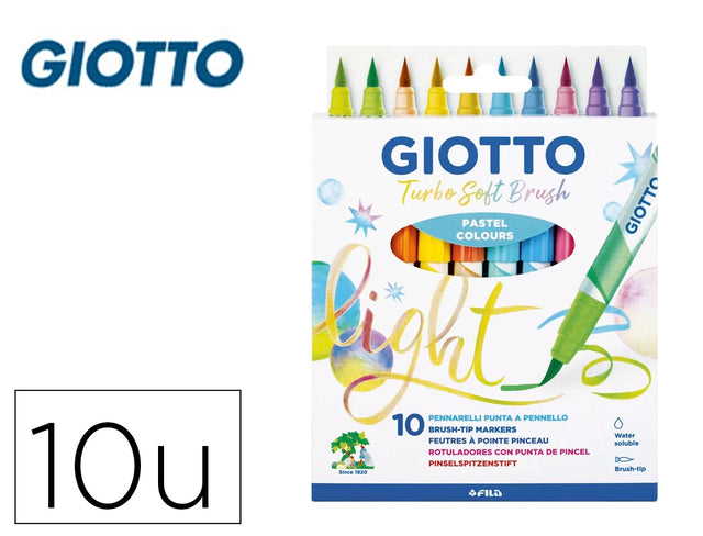 Marcador brush pen Giotto 10 cores