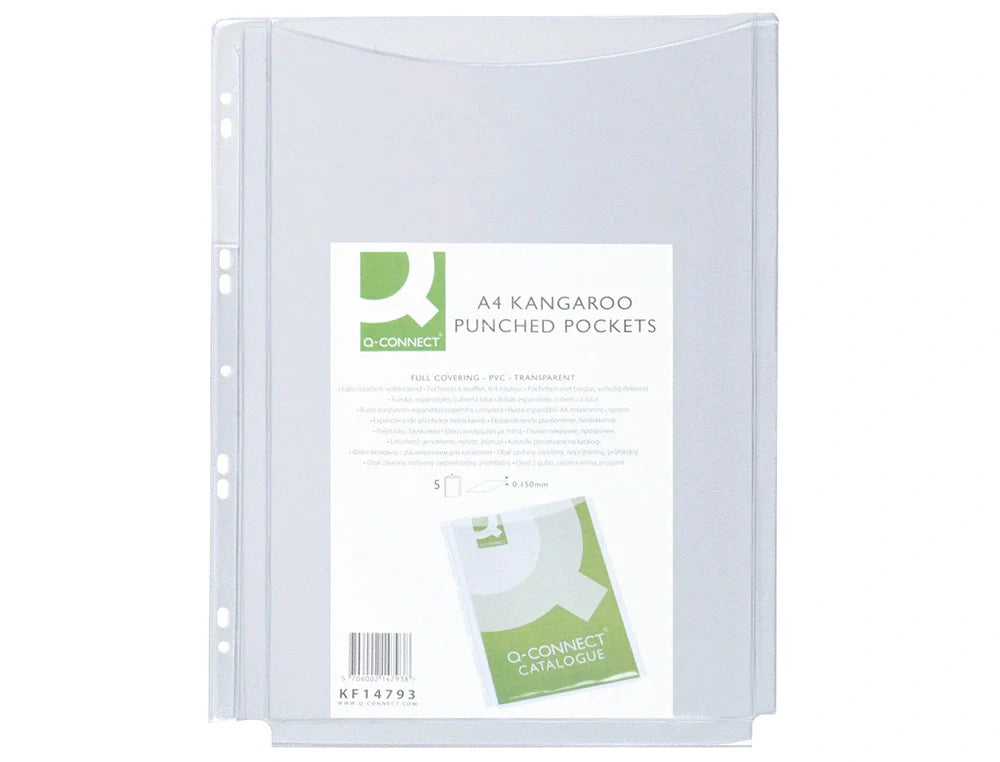 Bolsa Connect A4 pvc 180 microns com fole pack de 5 bolsas