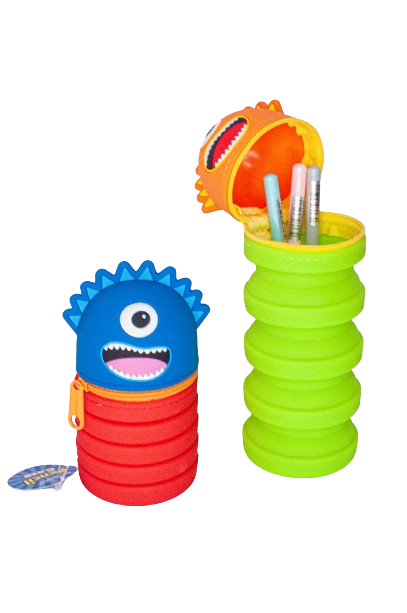 Estojo escolar extensível de silicone Monsters sortido aleatório