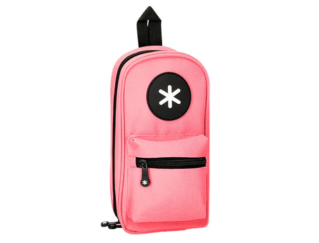 Estojo escolar Antartik tipo mochila com bolso e 4 departamentos 23x12x5cm
