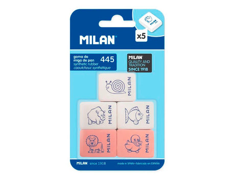 Borracha Milan 445 blister com 5 unidades sortidas