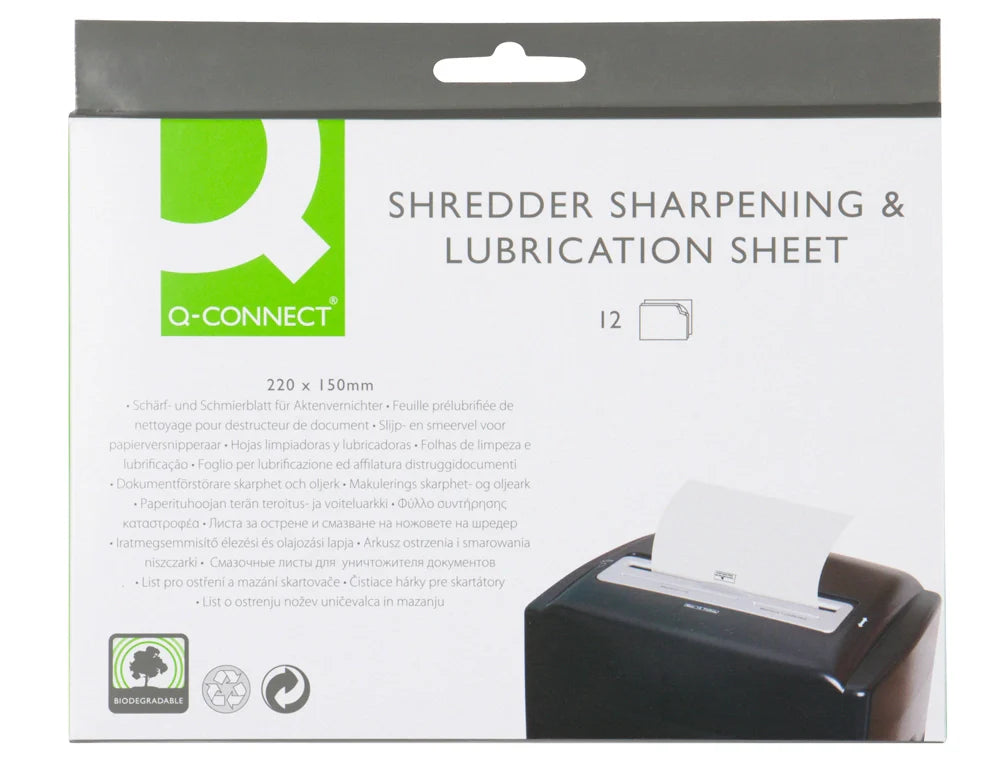 Folhas lubrificantes para destruidora Connect pack12