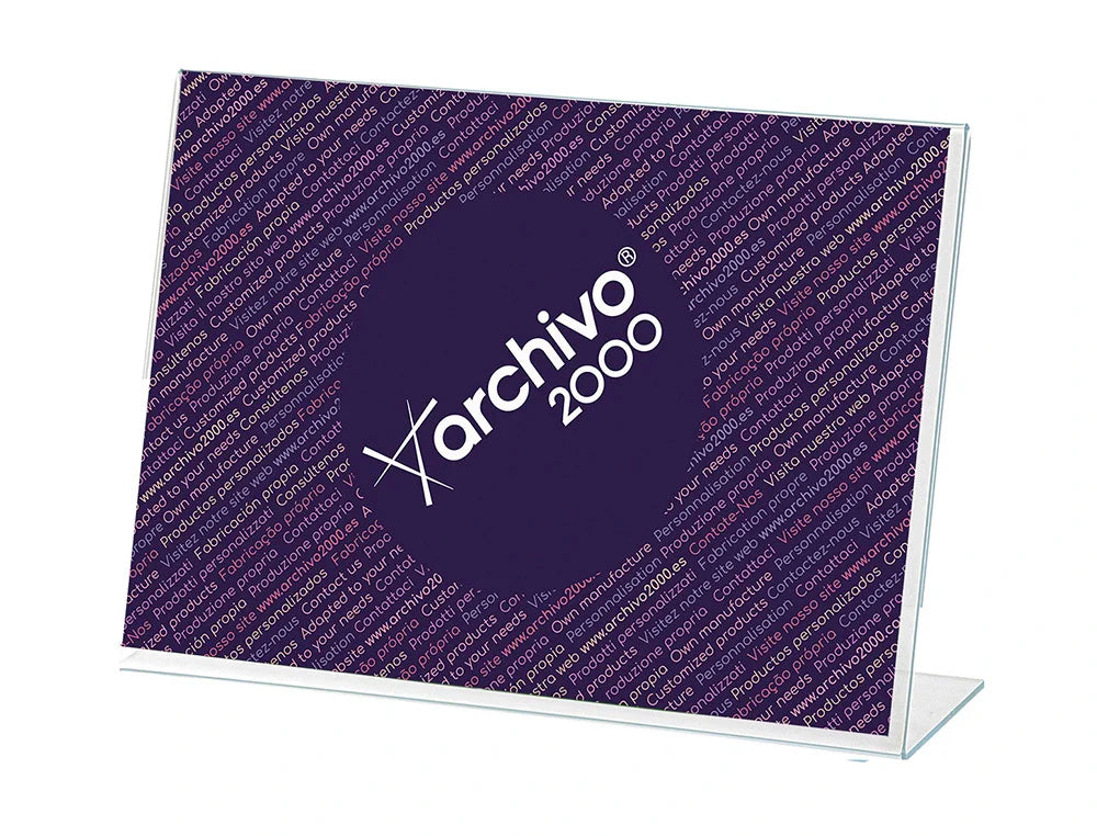 Expositor Archivo 2000 poliestireno transparente A4 em L