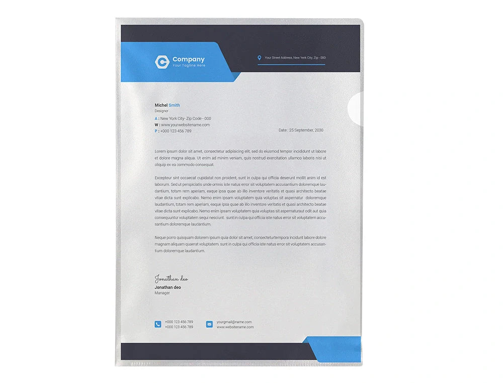 Bolsa plástica A4 em L 180microns caixa de 100 unidades