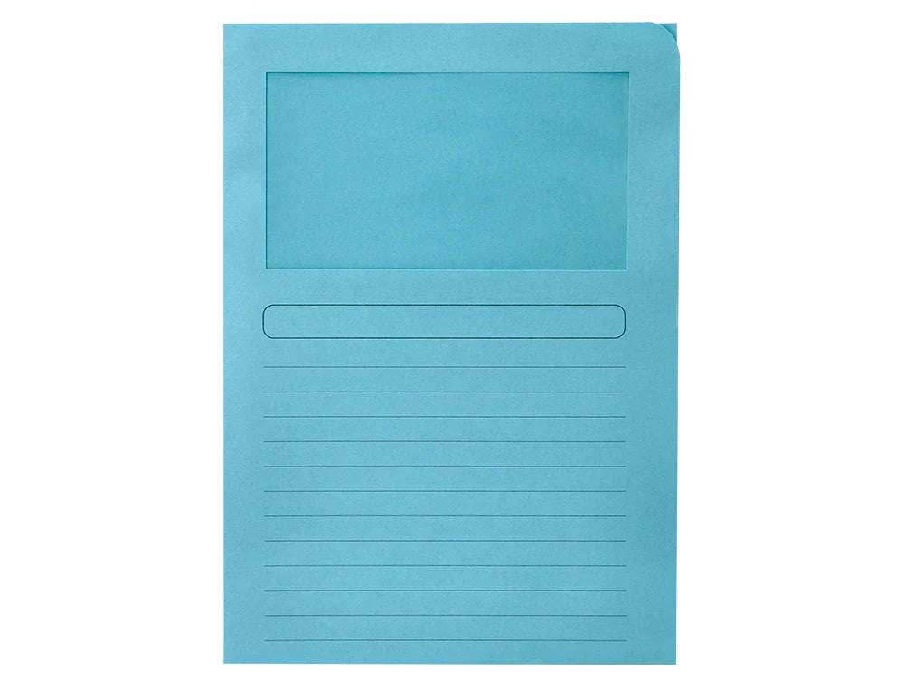 Pasta classificadora de cartolina A4 120gr com visor pack de 50 unidades