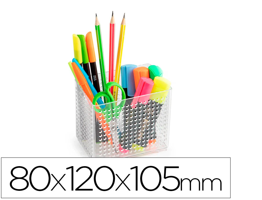 Organizador de secretária Plasticforte em plástico transparente 80mmx120mmx105mm