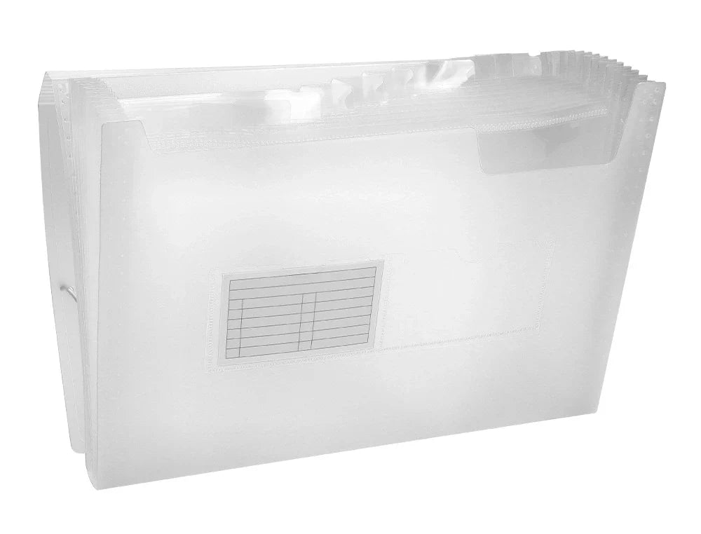 Pasta classificadora com fole elásticos e 13 divisórias A4