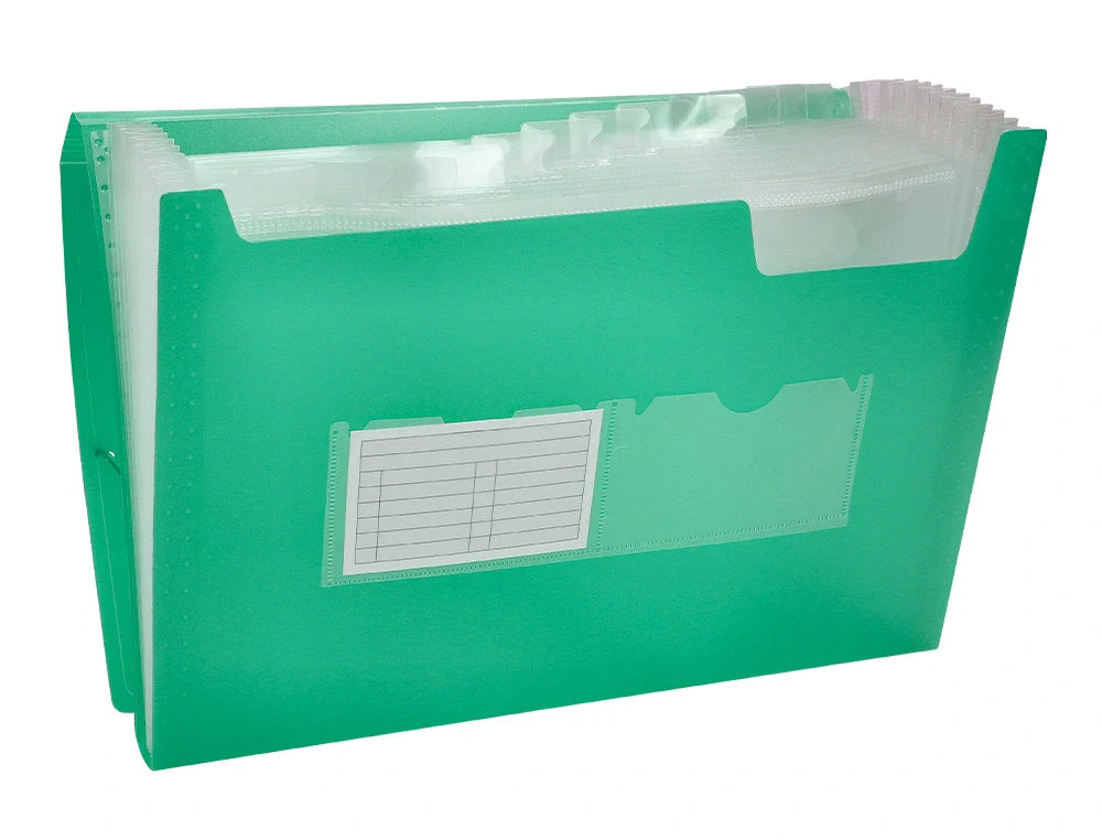 Pasta classificadora com fole elásticos e 13 divisórias A4