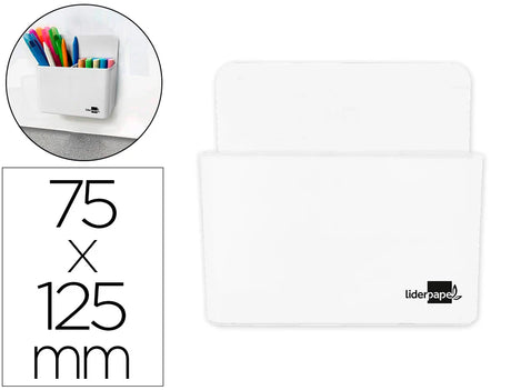 Porta lápis Liderpapel plástico magnético 125x75x40mm